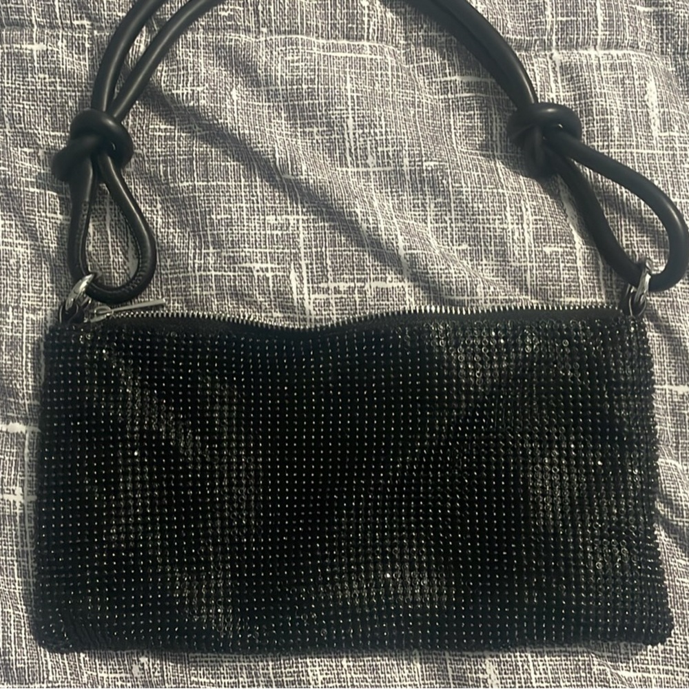 Sparkly black shoulder bag